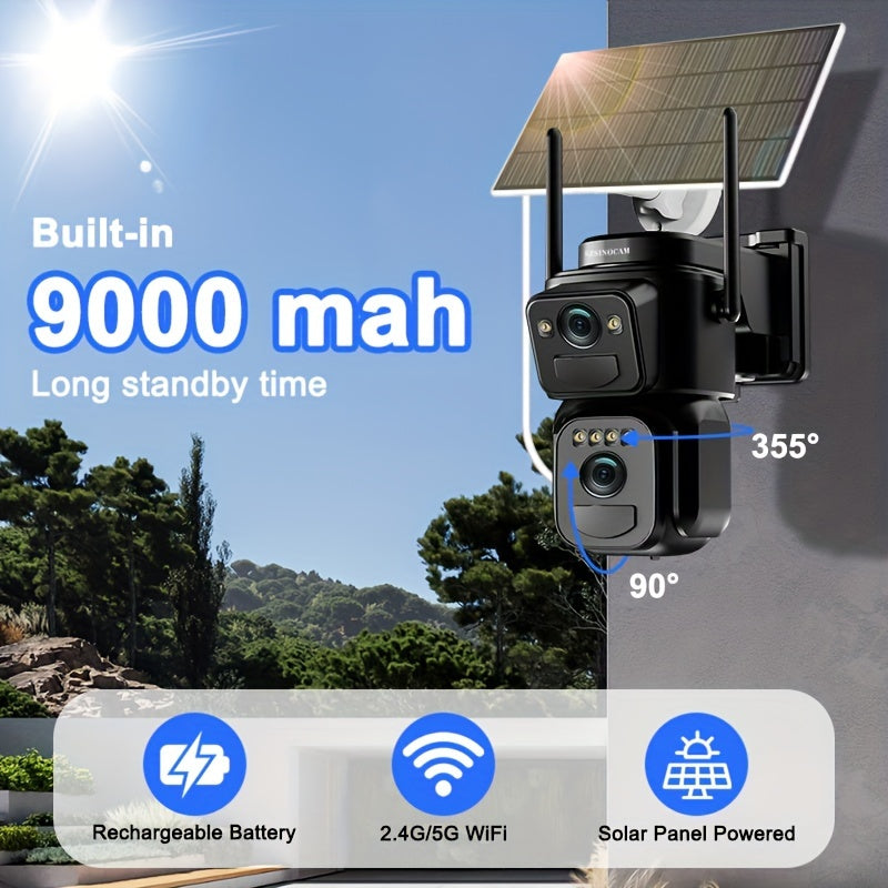 Security Camera with LED Spotlight with 360Ã‚Â° Solar LED