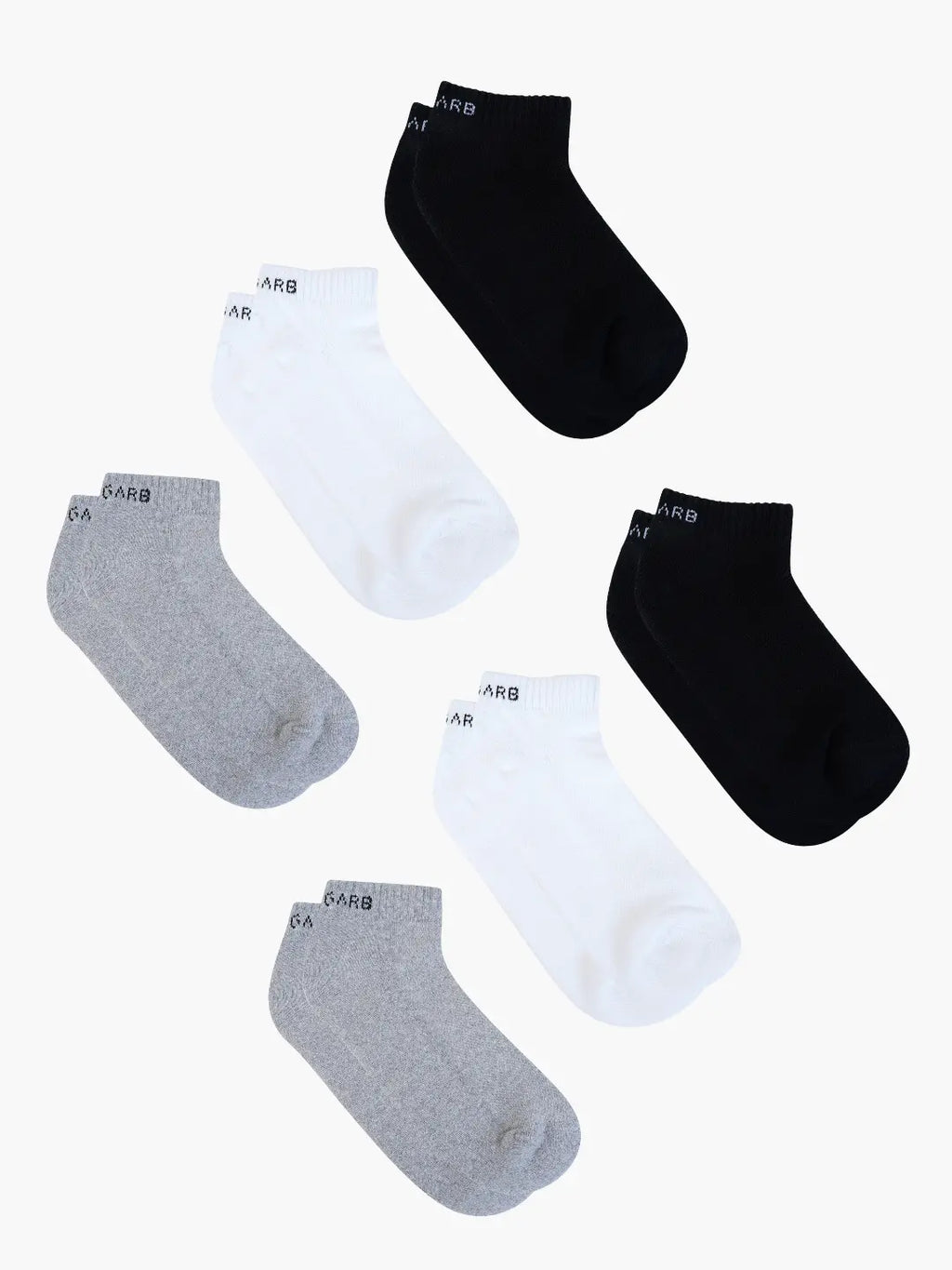 comfortable low ankle cotton socks grey white black color pack of 6