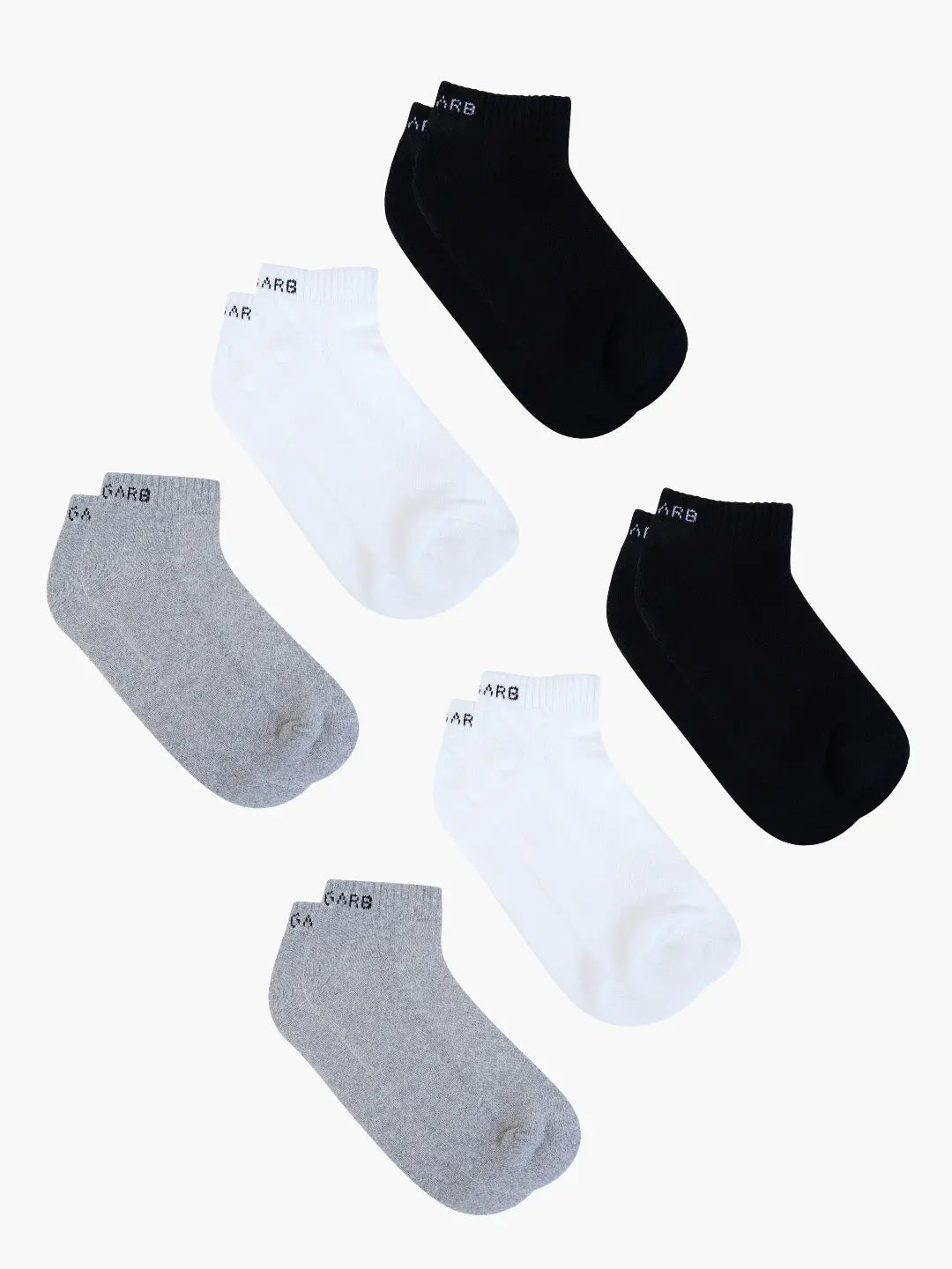 comfortable low ankle cotton socks grey white black color pack of 6
